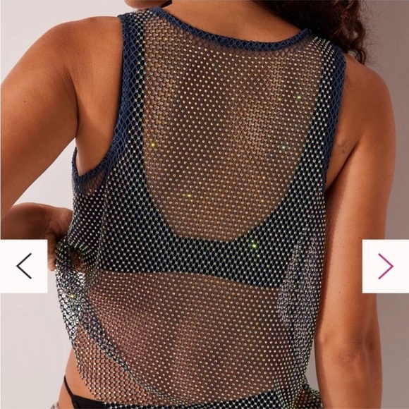 NWOT FREE PEOPLE Filter Finish Cami in navy Sz : S - Picture 3 of 8